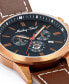 Men's Field Scout Collection Chronograph Brown Genuine Leather Watch, 45mm