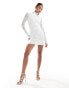 Фото #2 товара ASOS DESIGN lace overlay body mini dress in white