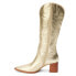 Фото #3 товара Matisse Addison Metallic Pointed Toe Cowboy Womens Gold Casual Boots ADDISON-71