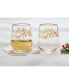 Фото #3 товара Gilded Stemless Wine Glass, Set of 2, Created for Macy's