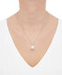 Фото #2 товара Honora cultured Ming Pearl (12mm) & Diamond (1/4 ct. t.w.) Halo 18" Pendant Necklace in 14k Gold