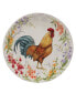 Фото #2 товара Floral Rooster Set of 4 Dinner Plate 11"