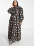 Reclaimed Vintage plus collar smock maxi in floral print