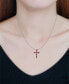 ფოტო #4 პროდუქტის Lab Grown Ruby and Cubic Zirconia Cross Pendant