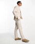 Фото #2 товара ASOS DESIGN slim linen mix suit trouser in stone