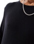 Brave Soul ribbed jumper with raglan sleeve in black