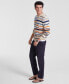 ფოტო #2 პროდუქტის Men's Mixed Stripe V-Neck Sweater, Created for Macy's