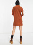 Фото #2 товара Only Petite roll neck mini knitted dress in rust