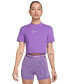 ფოტო #1 პროდუქტის Women's Pro Dri-FIT Short-Sleeve Cropped Training Top