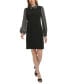 ფოტო #1 პროდუქტის Petite Mixed-Media Layered-Look Dress