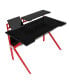 PVC Coated Ergonomic Metal Frame Gaming Desk, Black