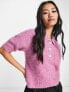 Фото #1 товара Vero Moda fluffy button through knitted top in pink
