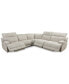 Фото #4 товара Sebaston 5-Pc. Fabric Sectional with 3 Power Motion Recliners, Created for Macy's