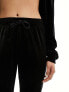 Pieces velour flare tracksuit trousers co-ord in black