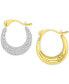 Crystal Pavé Small Hoop Earrings in 10k Gold, 0.59"