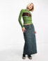 Daisy Street collar detail rib 90s jumper in green