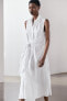 Фото #11 товара Платье-рубашка из поплина с узлом — zw collection ZARA