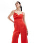 Фото #2 товара Jaded Rose satin corset jumpsuit in red