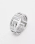 Фото #3 товара ASOS DESIGN waterproof stainless steel band ring with greek wave in silver tone