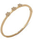 Фото #1 товара Gold-Tone Crystal Flower Cuff Bracelet