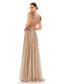 ფოტო #2 პროდუქტის Women's Sequined Cut Out Ruffled Cap Sleeve Lace Up Gown