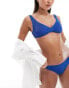 & Other Stories crinkle triangle knot bikini top in blue