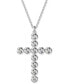 ფოტო #4 პროდუქტის Silver-Tone Insigne Crystal Cross Pendant Necklace, 15-3/4" + 2-3/4" extender