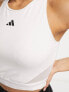 Фото #3 товара adidas Training Hyperglam 3 stripe crop top in white