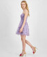ფოტო #7 პროდუქტის Juniors' Printed Bustier Fit & Flare Tulle Dress