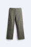 Faded-effect cargo trousers