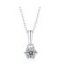 Фото #1 товара Sterling Silver White Gold Plated with 1ct Round Lab Created Moissanite Drop Solitaire Pendant Necklace