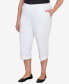 Фото #5 товара Plus Size Classic Neutrals Pull On Button Hem Twill Capri Pants