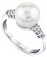 ფოტო #1 პროდუქტის Cultured Freshwater Pearl (9mm) & Diamond (1/8 ct. t.w.) Ring in 14k White Gold