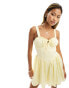 Фото #1 товара Kaiia milkmaid tie front mini dress in yellow