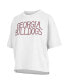 Фото #3 товара Women's White Georgia Bulldogs Motley Crew Chain Stitch Slub Waist Length Boxy T-shirt