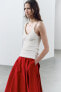 Zw collection pleated layered skirt