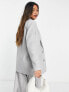 River Island co-ord button front blazer in light grey