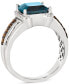 ფოტო #3 პროდუქტის Men's Deep Sea Blue Topaz (4-1/2 ct. t.w.) & Diamond (3/8 ct. t.w.) Ring in Sterling Silver