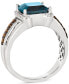 Фото #3 товара Men's Deep Sea Blue Topaz (4-1/2 ct. t.w.) & Diamond (3/8 ct. t.w.) Ring in Sterling Silver