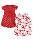 ფოტო #1 პროდუქტის Baby Girls Cotton Dresses, Red Pink Hearts