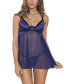 Women's Mesh and Lace Babydoll 2pc Lingerie Set