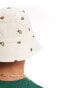 Фото #3 товара ASOS DESIGN cotton bucket hat with fruit embroidery in ecru