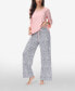 Фото #2 товара Women's Drop Sleeve Top with Wide Leg Lounge Pant Set, 2 Piece