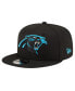ფოტო #1 პროდუქტის Men's Black Carolina Panthers Basic 9FIFTY Snapback Hat