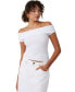 ფოტო #1 პროდუქტის Women’s Staple Rib Off The Shoulder Short Sleeve Top