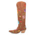 Dingo Flower Power Embroidered Floral Snip Toe Cowboy Womens Brown Casual Boots