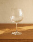 Raised crystalline wine glass