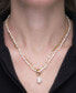Cultured Freshwater Pearl (2x3mm, 9x10mm) Layered Pendant Necklace in 14k Gold-Plated Sterling Silver, 17" + 1" extender