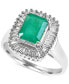 ფოტო #1 პროდუქტის Brasilica by EFFY® Emerald (1-3/8 ct. t.w.) and Diamond (1/2 ct. t.w.) Ring in 14k Yellow Gold or 14k White Gold (Also in Sapphire)