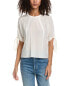 Фото #1 товара The Kooples Tie Sleeve Silk Top Women's White 1